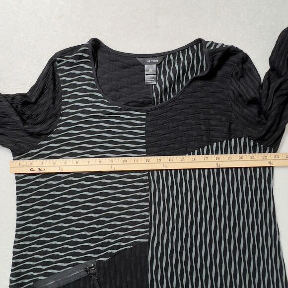 Ali Miles Pullover Tunic Top Womens Sz 1X Black Gray Textured 3/4 Sleeve Dress - Picture 8 of 11